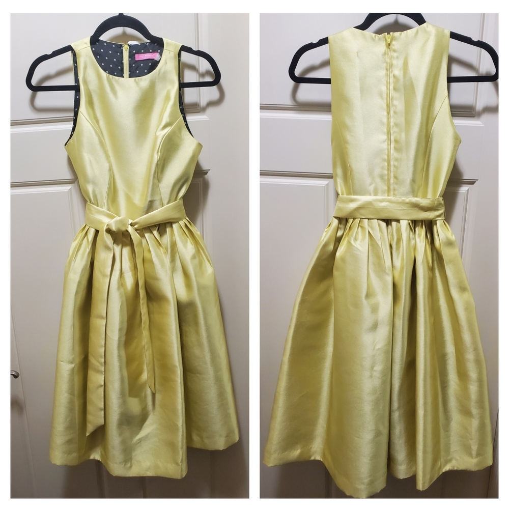 NWOT Isaac Mizrahi Yellow Mikado Dress - Size 2